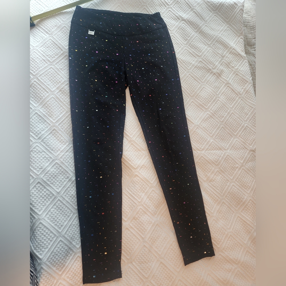 Black Leggings with Colorful Speckles